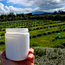 Load image into Gallery viewer, lavender candle in lavender field with Taranaki showing